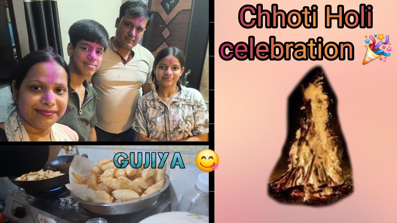 Ghar Par Banai Gujiya or Kiya CHHOTI HOLI Celebration 🎉