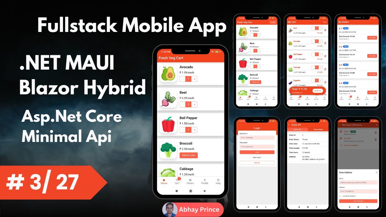 # 3 of 27 - Build Fullstack .NET MAUI Blazor Hybrid Mobile App - Asp.Net Core Minimal Api - .NET 9
