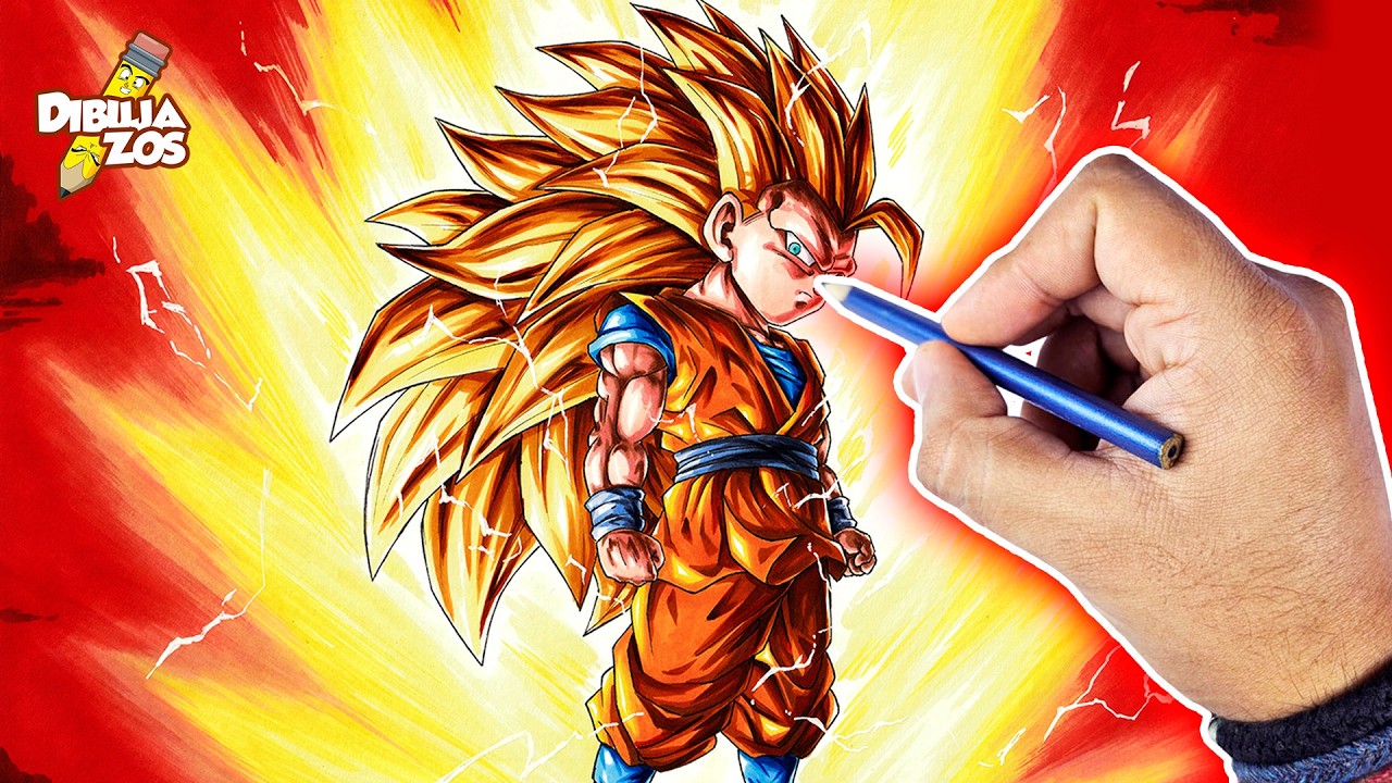 COMO DIBUJAR A GOKU SSJ3 🤩 [FÁCIL Y BIEN EXPLICADO] | DRAGON BALL DAIMA