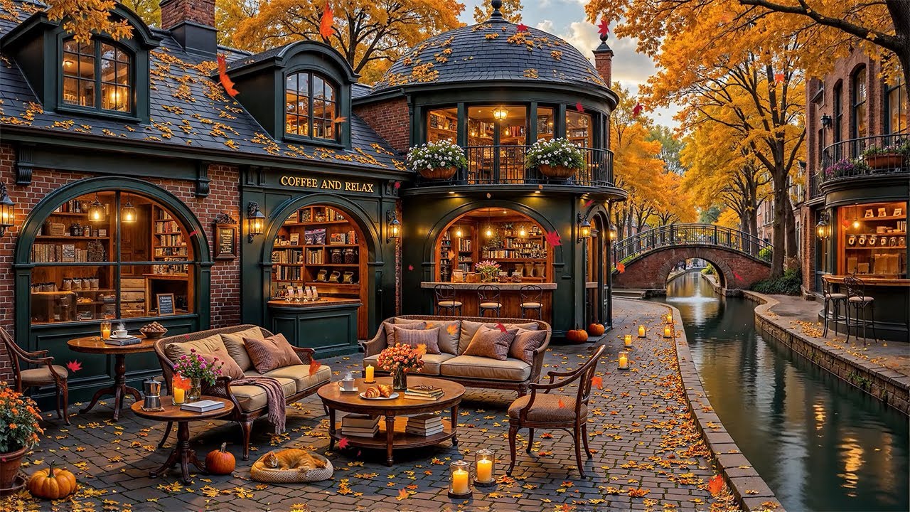 Morning Fall Coffee Corner with Smooth Autumn Jazz Music 🍂 Soft Jazz Instrumental Music for Unwind