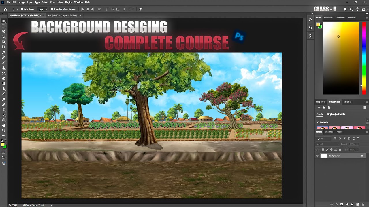 Background Design For Cartoon Animation In Photoshop  | Day 6 |RacEducater | horror story