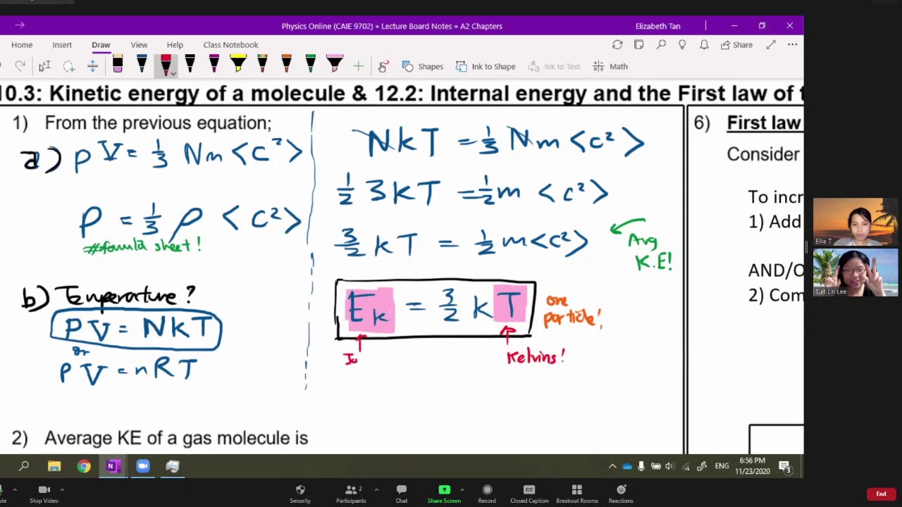 15.2c Kinetic Energy & Internal Energy | A2 Ideal Gas & Thermodynamics | CAIE A Level 9702 Physics