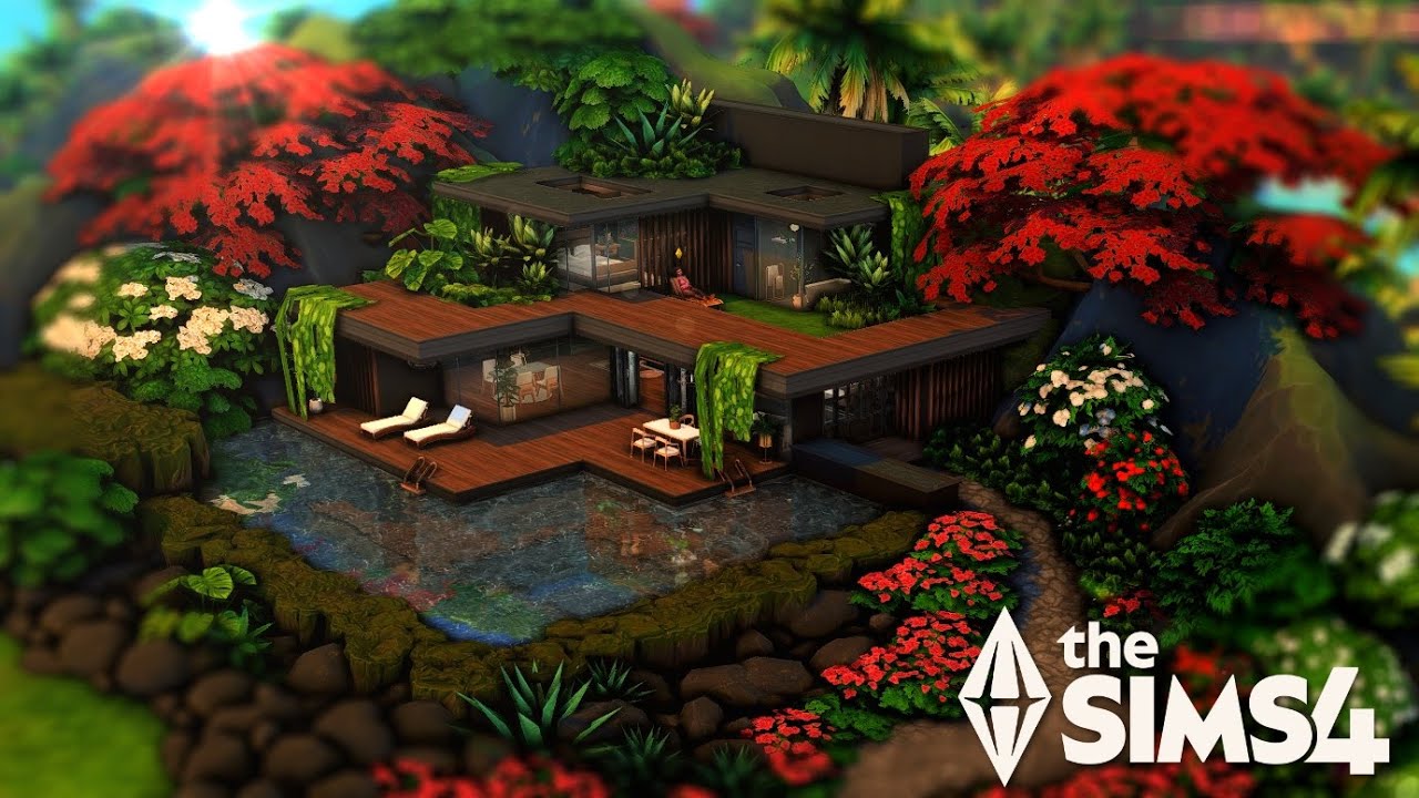 Modern Island Villa || GLASS WALLS || The Sims 4  Speed Build - NO CC