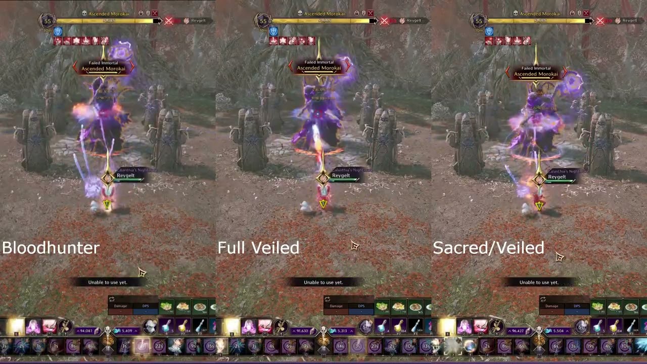 Throne and Liberty Invocator Bloodhunter vs Veiled (no gloves) vs Veiled/Sacred Morokai Solo Testing