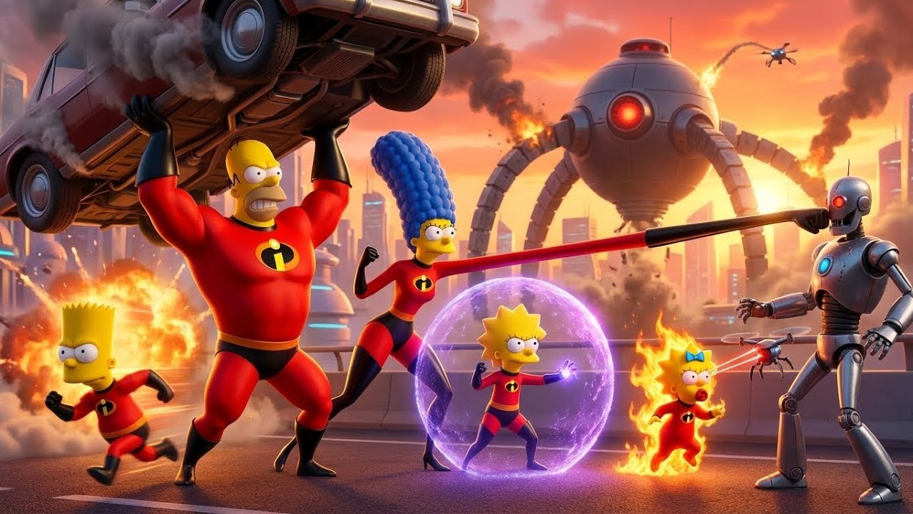 The Simpsons: THE INCREDIBLES Parody | Full Movie 4K Pixar Style | 4K The Simpsons 3D Animation