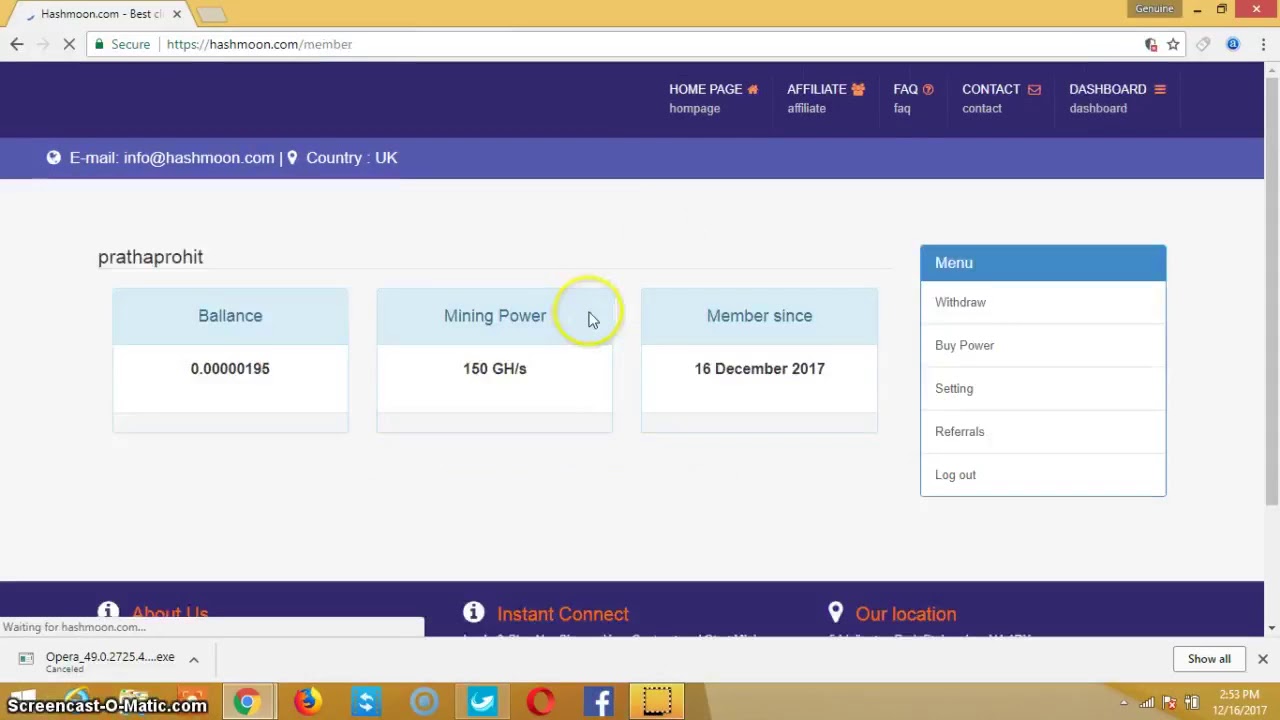 Hashmoon com Earn free bitcoin daily 0 001btc Profit Get Bonus 150Ghs