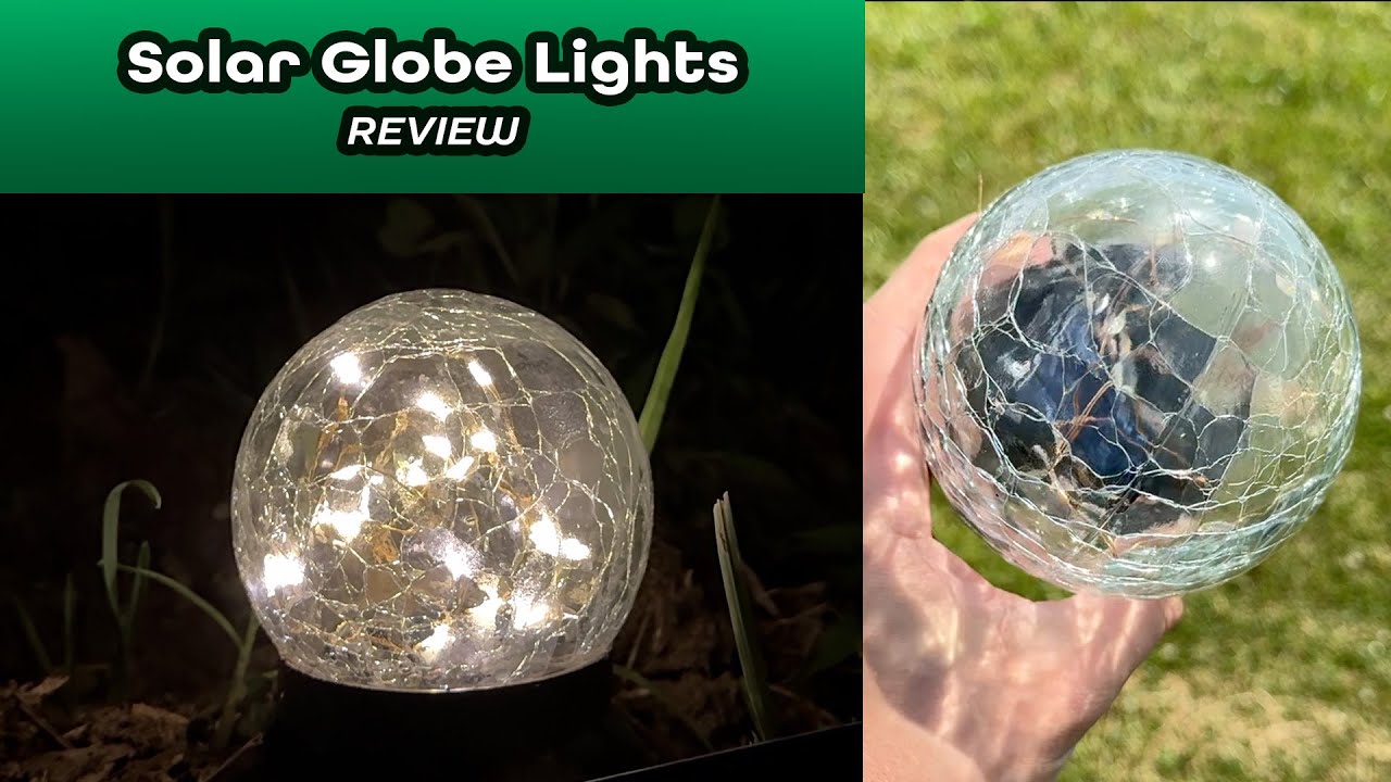 Solar Globe Lights Outdoor Waterproof-Solar Balls for Garden-Cracked Glass Review by JKIMK