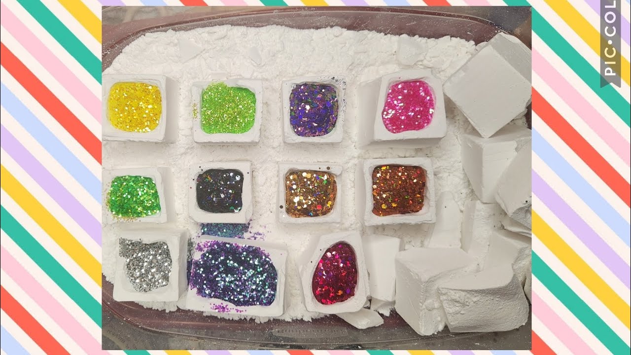 Mini colorful gymchalk glitter bombs #Fyp #Asmr #Sleep #Relax #Satisfying #Gymchalkasmr #Crunchy 