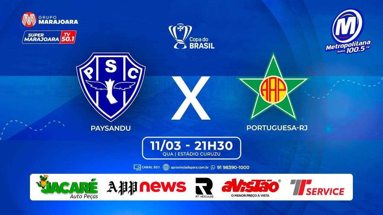 🔴 AO VIVO | PAYSANDU X PORTUGUESA RJ | ⚽ FUTEBOL É NO GRUPO MARAJOARA | 11/03/2026
