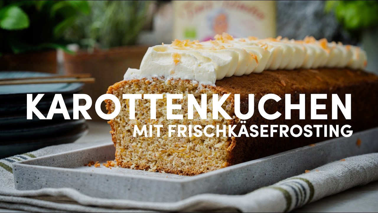 🥕 Fini's Karottenkuchen – einfaches Rezept | mit Frischkäsetopping
