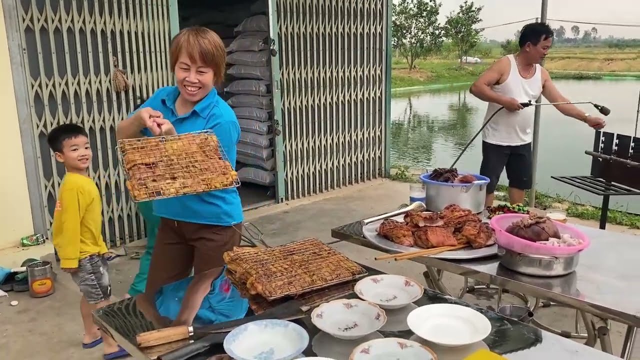 VỚ MẺ CÁ LẠ NƯỚNG CON LỢN 50 KG CÓ NGAY LÒNG SE ĐIẾU