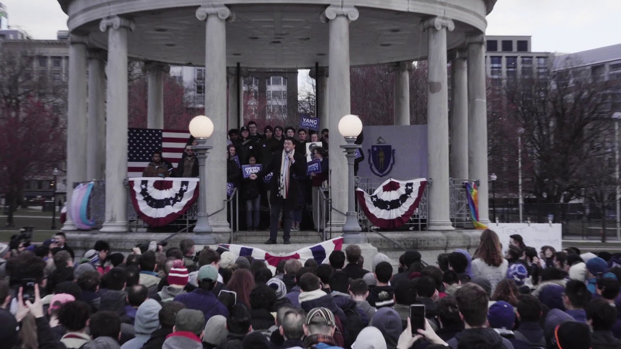 Andrew Yang's Humanity First Tour Rally in Boston - 4.10.19 Full Video