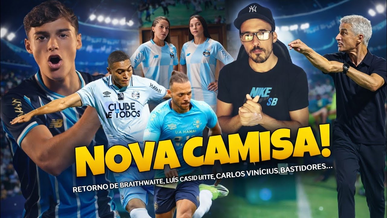 GRÊMIO LANÇA NOVA CAMISA DA NEW BALANCE I BRAITHWAITE RETORNA I CRÍTICAS E EMPATE EM CHAPECÓ.
