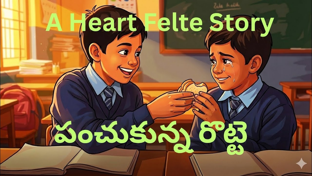 పంచుకున్న రొట్టె కథ 🥖 | Telugu Life Lesson Story for Kids|Moral Story in Telugu|Kid's Stories telugu