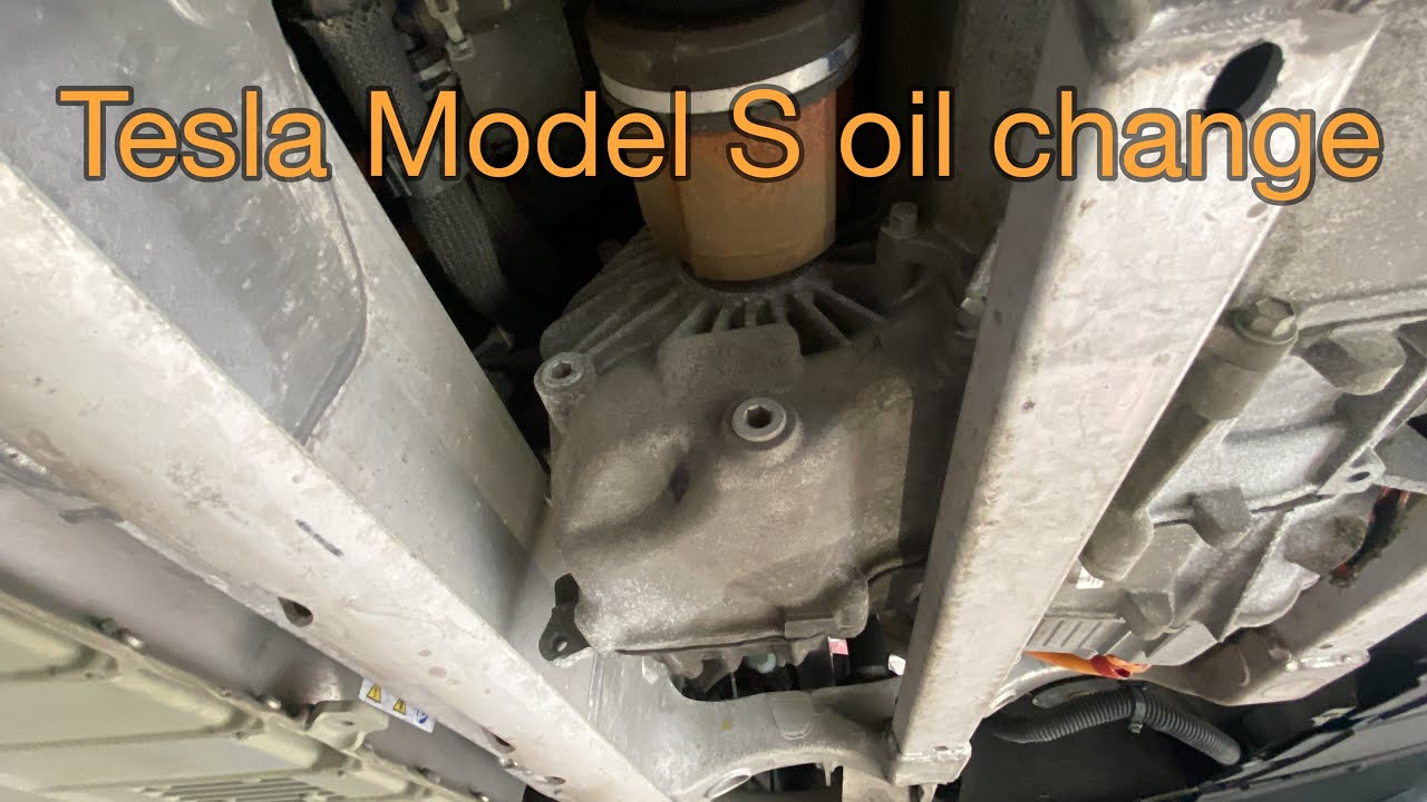 Tesla Model S Small Drive Unit oil change front and rear DIY how to