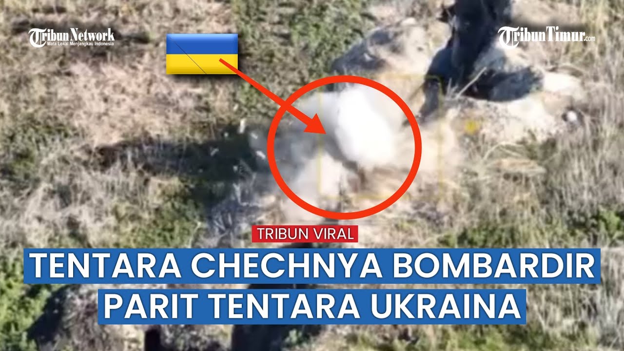 Pasukan Muslim Chechnya Bakar Parit Tentara Ukraina dengan Granat