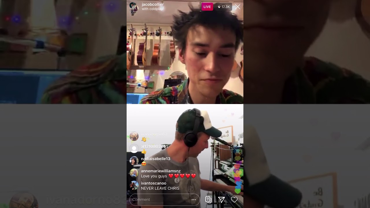 Jacob Collier Chris Martin Moon River duet instagram live