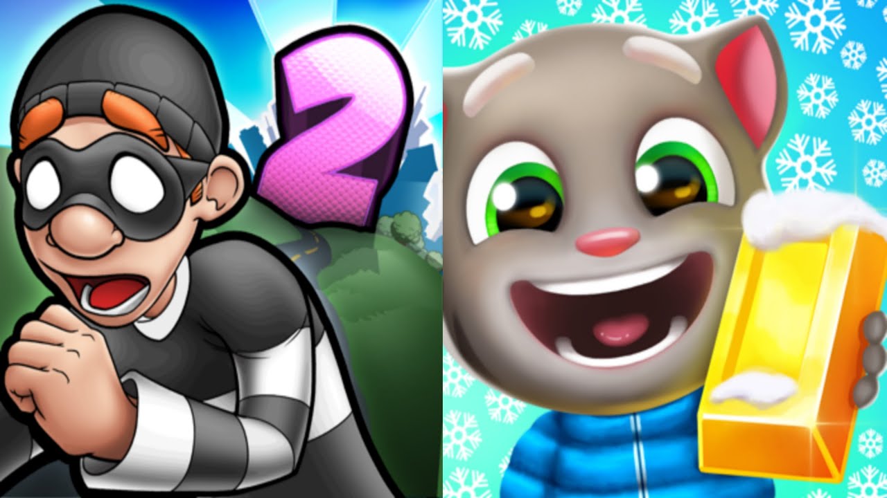 Robbery Bob 2 vs Talking Tom Gold Run New Update Gameplay Android,ios Part 30