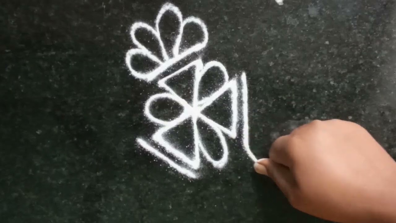 गुढी पाडव्याच्या दिवशी काढा ही सुंदर रांगोळी 🌺 सोपी आणि झटपट होणारी रांगोळी 🌺 Divija rangoli #kolam