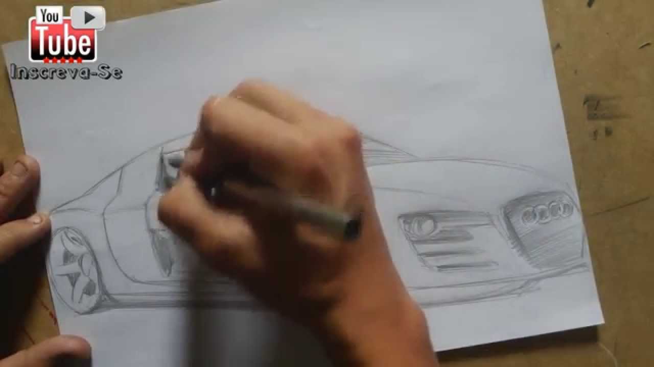Como desenhar um carro ( Audi R8 ) How to draw cars