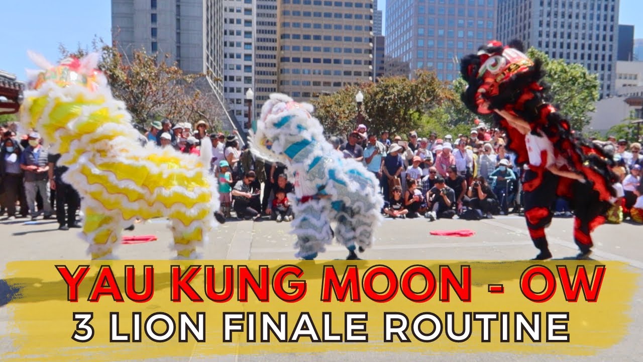 美国柔功门龙狮团 Yau Kung Moon Richard Ow 3 Lion Finale // 2nd Annual Lion Dance Festival Chinatown
