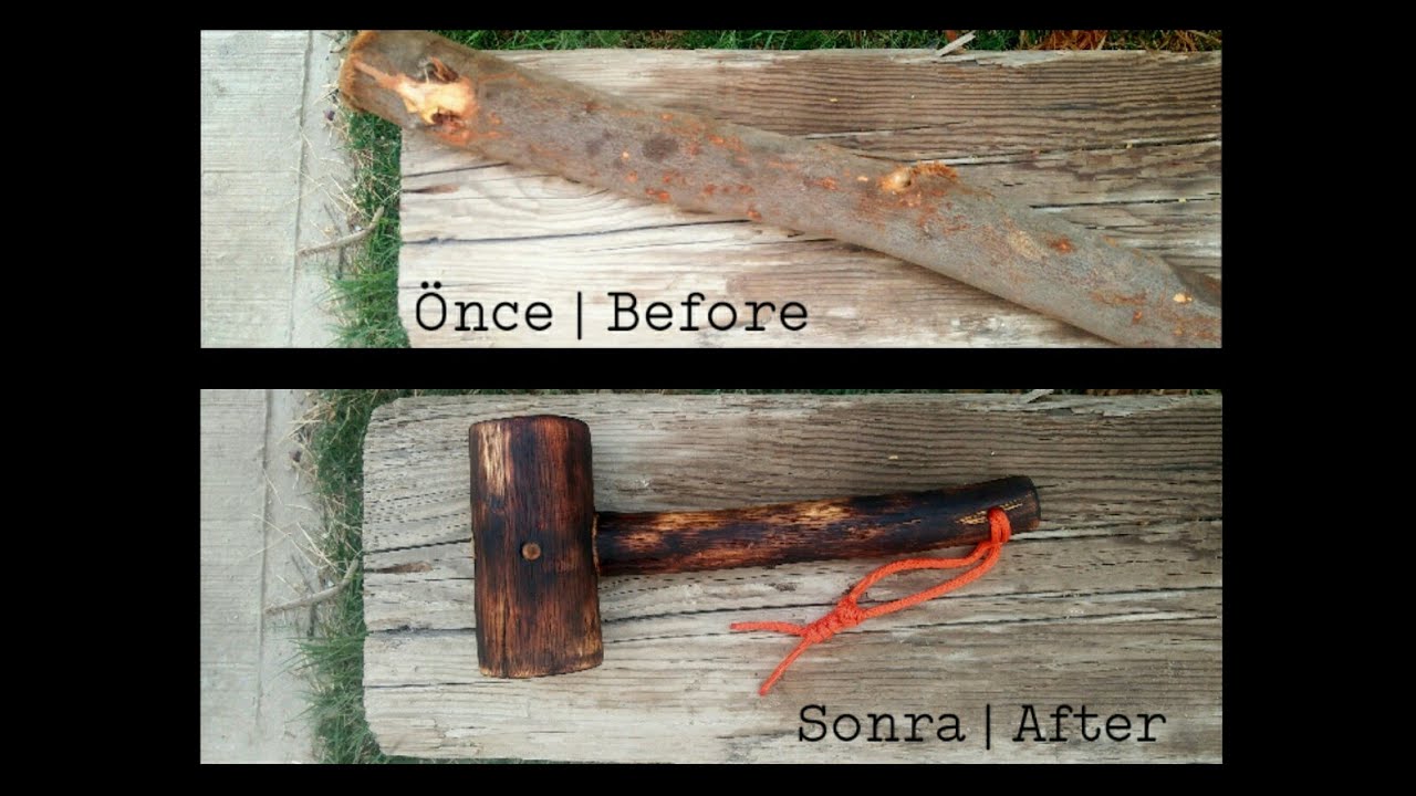 Ağa&ccedil; dalından ahşap tokmak | Wooden mallet from tree branch