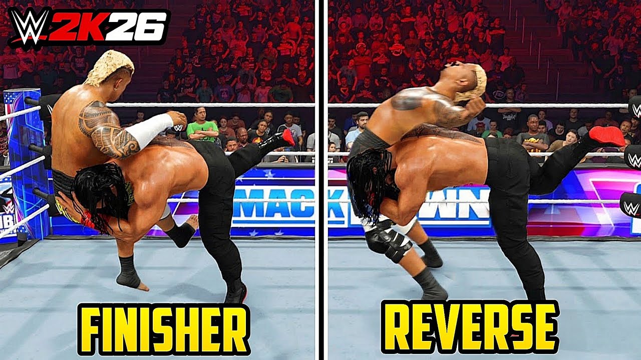 30 najlepszych wersji odwr&oacute;conego finishera, kt&oacute;re możesz wykonać w WWE 2K26