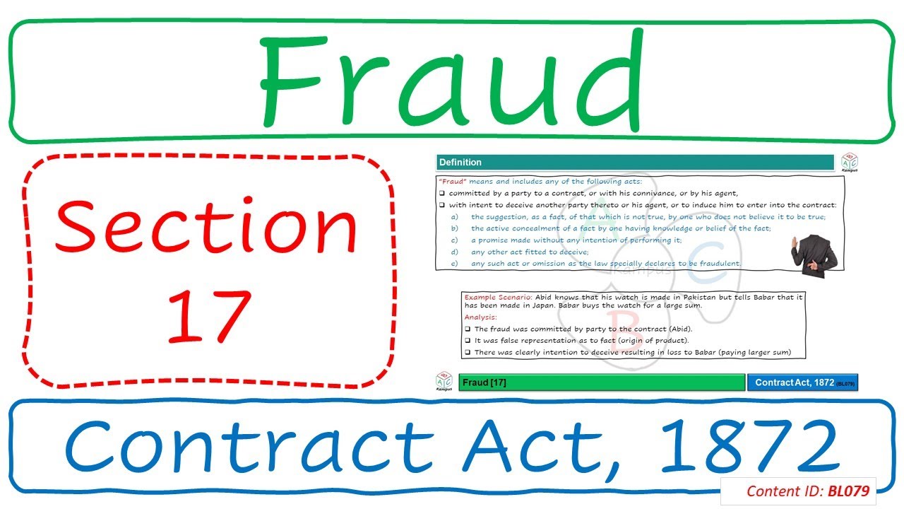 Section 17 Fraud | Contract Act, 1872 (BL079)
