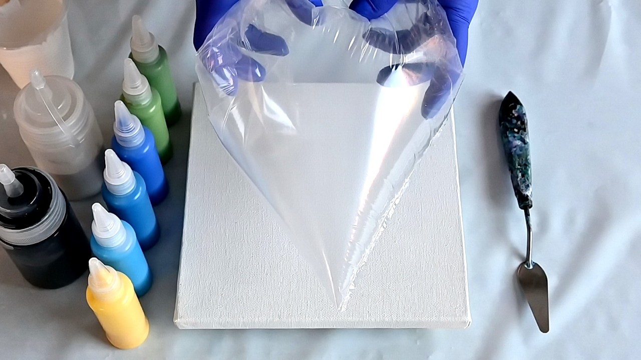 I Dipped a Plastic Bag in Paint… and This Happened! 🌸💙