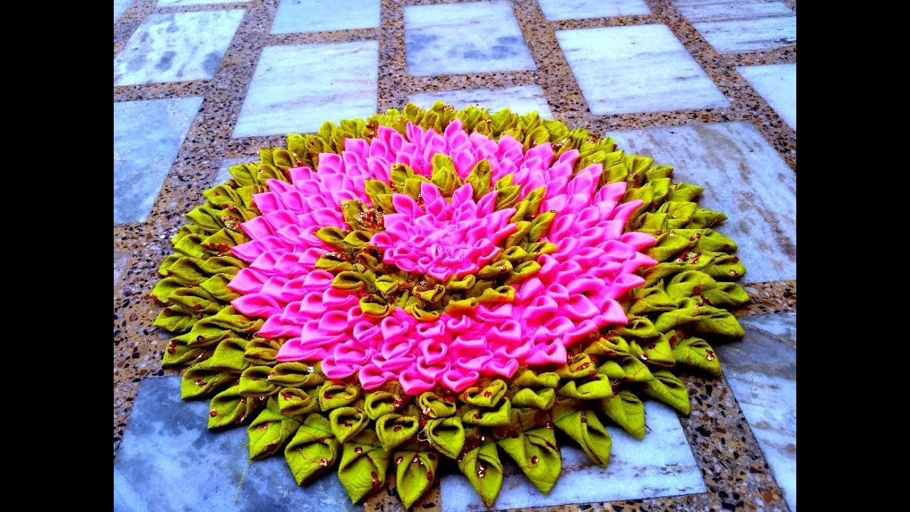 lotus doormat making using waste cloth