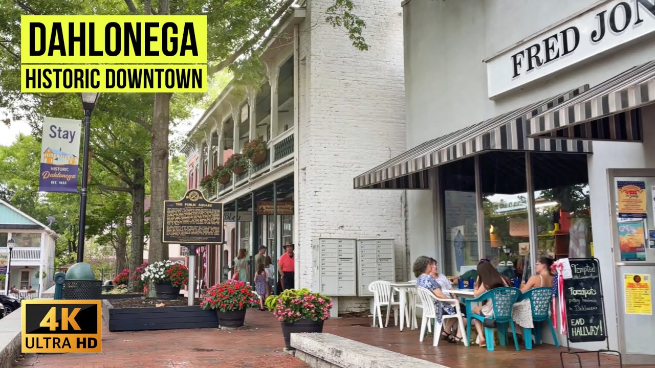 4K Walking tour in Historic Downtown DAHLONEGA, Georgia
