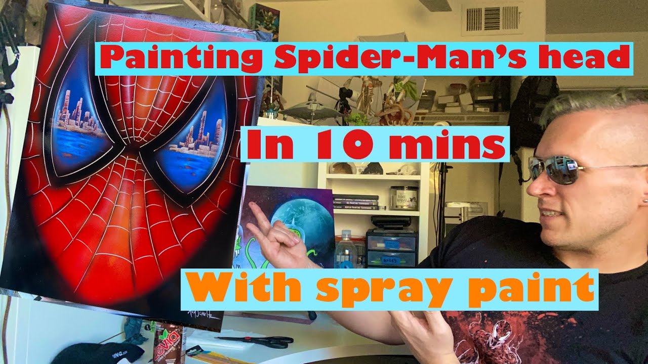 How to paint Spider-Mans Head in 10 mins with spray paint