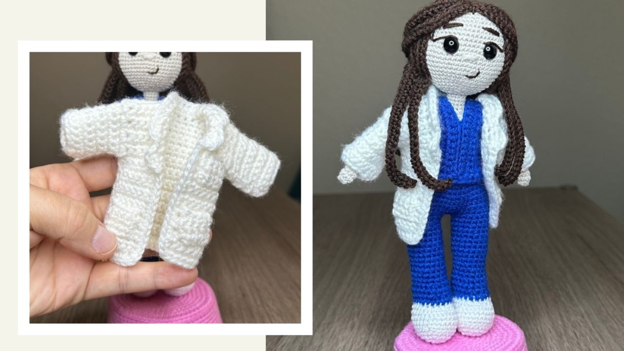 Como hacer Bata Médica en Crochet para muñeca