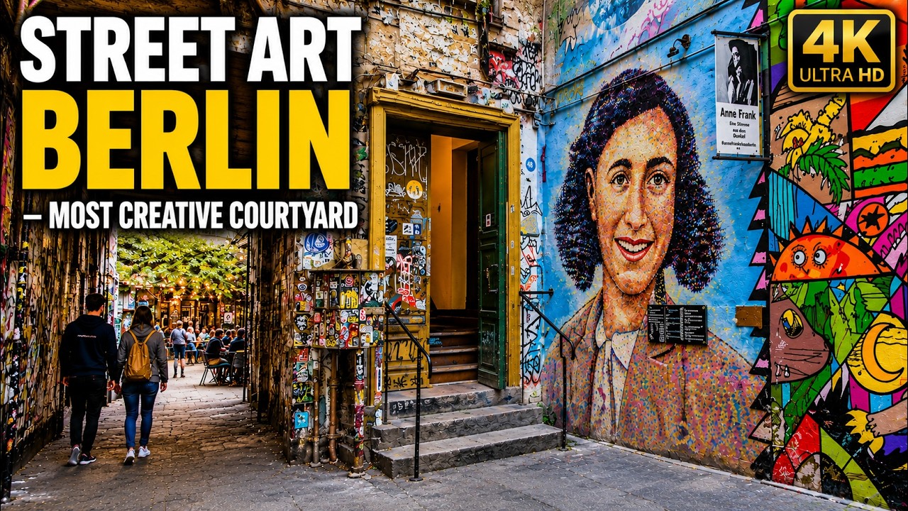 BERLIN - MOST CREATIVE ALLEY with STREETART  | 4K Walking Tour (Binaural)