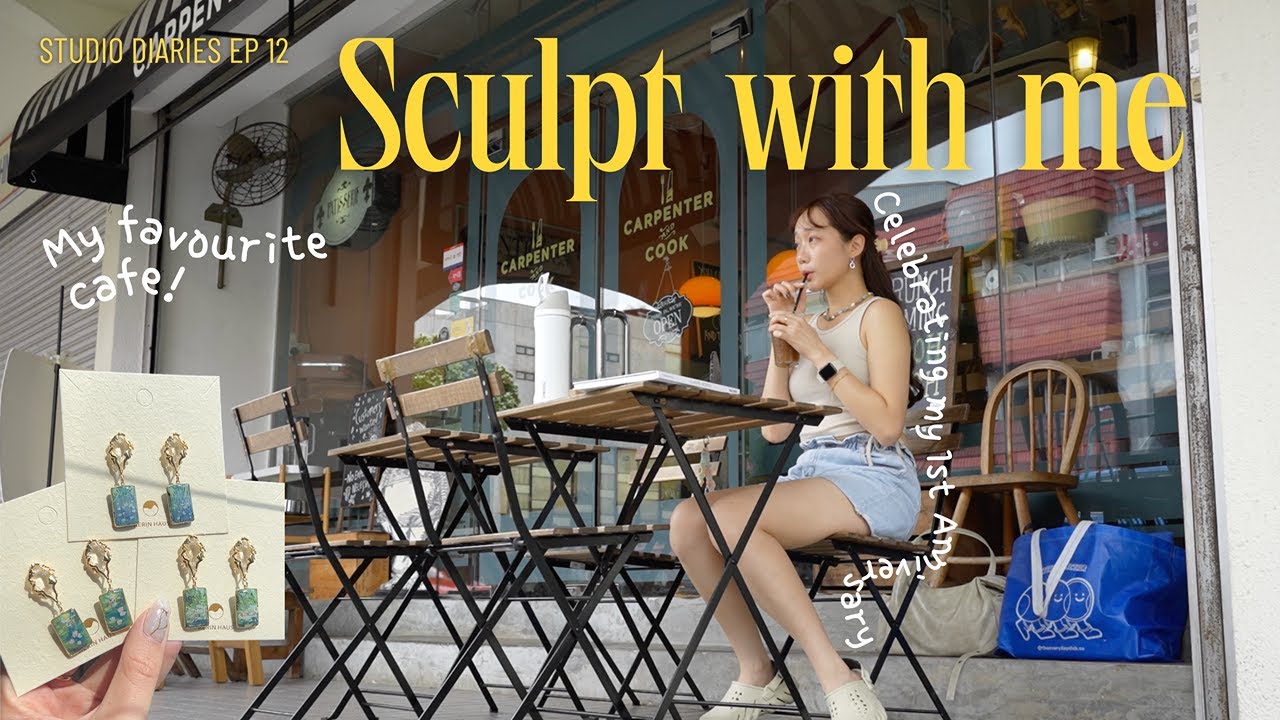 Craft with Me at My Favourite Cafe: Sculpting Monet, My 1st year Anniversary! | ◐Studio Diaries EP12
