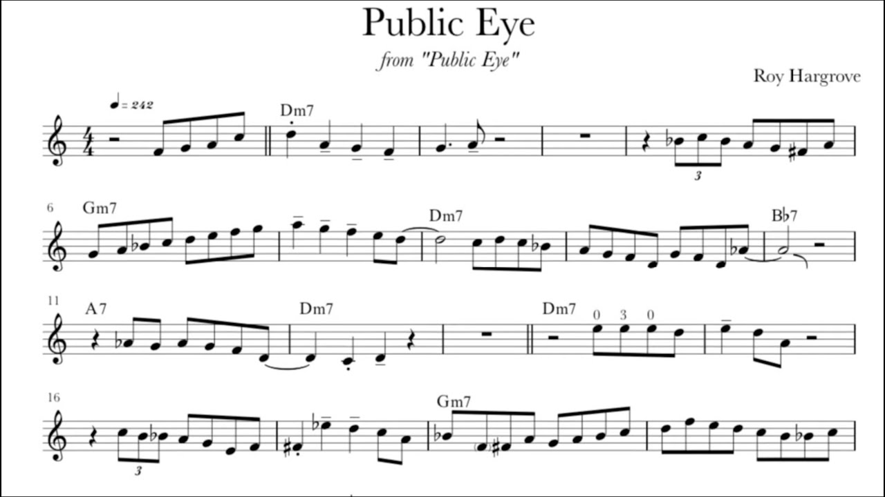 Roy Hargrove - Public Eye Trumpet Solo Transcription