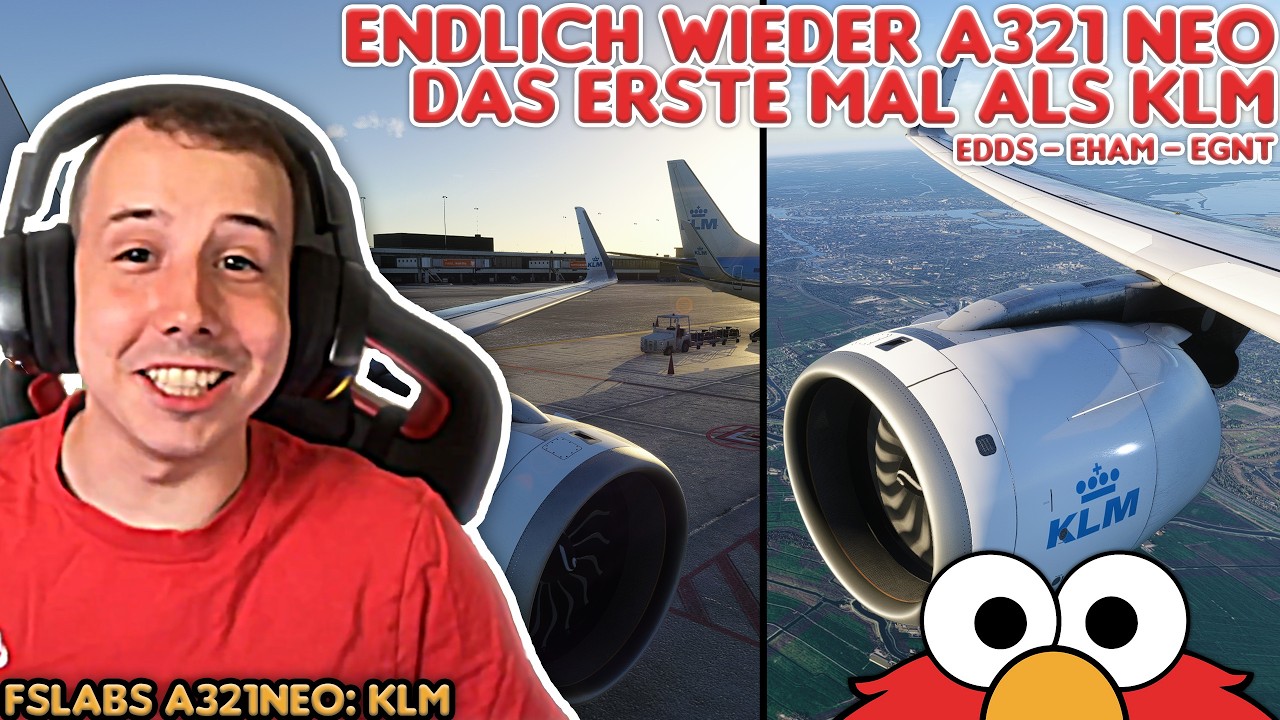 KLM A321neo OPS im FSLabs ✈️ Stuggi EDDS - Amschterdam EHAM - EGNT ✈️