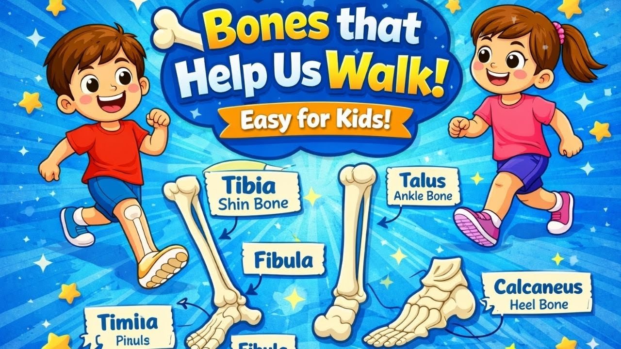 Leg & Foot Bones for Kids 🦴 | Tibia, Fibula & Ankle Bones | Easy Learning