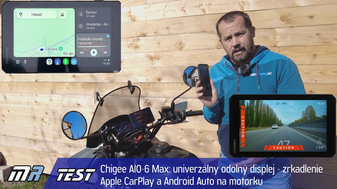 Test Chigee AIO-6 Max: univerzálny odolný displej zrkadlenie Apple CarPlay a Android Auto na motorku