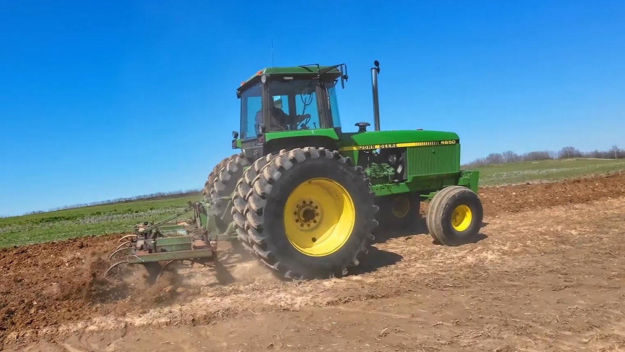 The Chisel Plow Vs. Ripper Experiment: John Deere 4650 and 8560 work on spring tillage.
