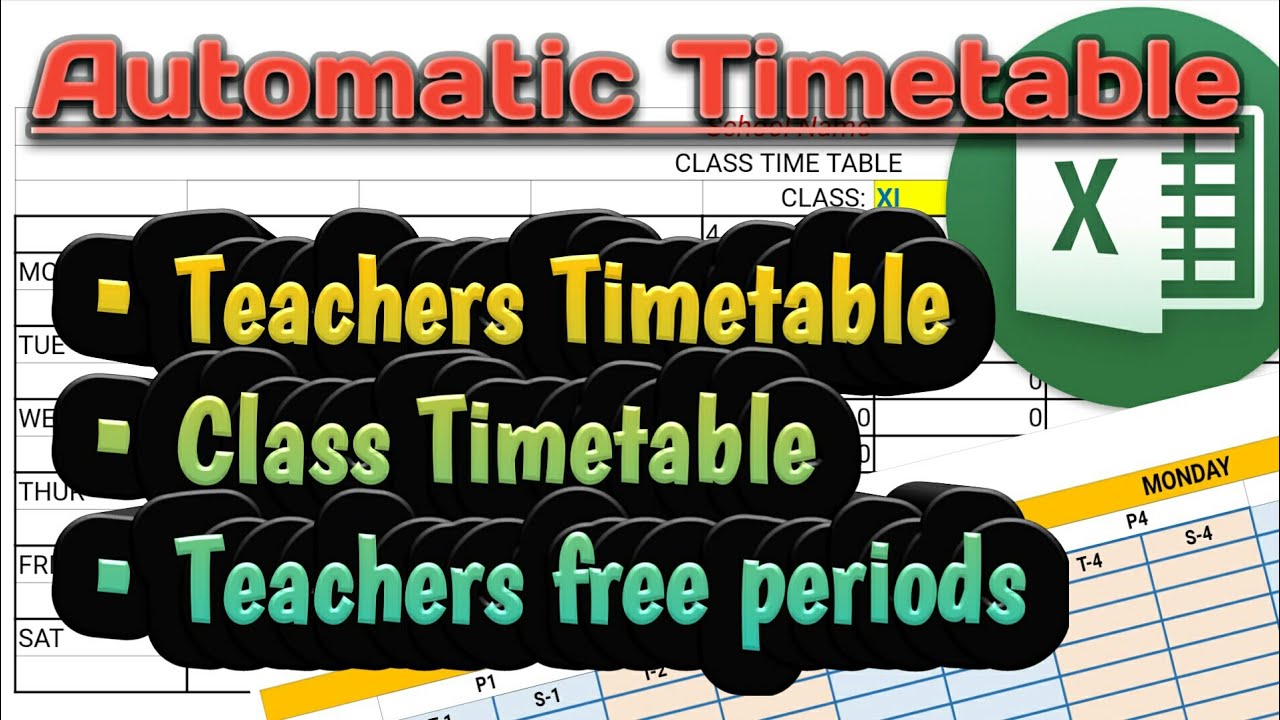 Fully Automated Excel Time Table for Class wise and Teacher wise in Tamil #Timetable #Exceltimetable