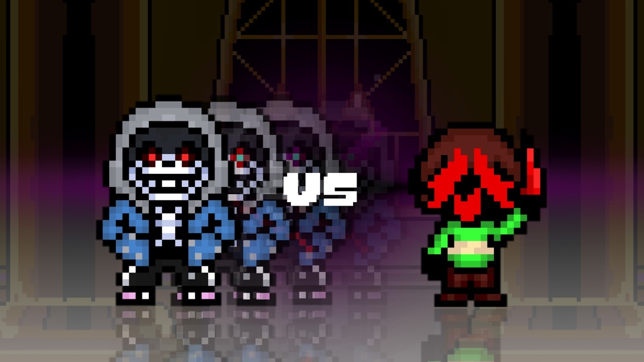 Dust Sans vs Impossible Chara Full Battale (All Phase) | Bonetale