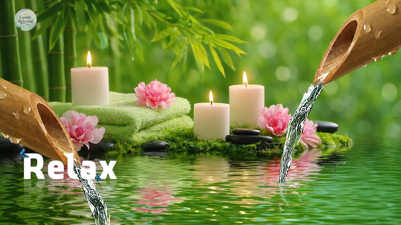 Soothing Spa Piano Music 🌿 Relaxing Sleep Music & Nature Sounds, Bamboo Water Fountain, Calm Music