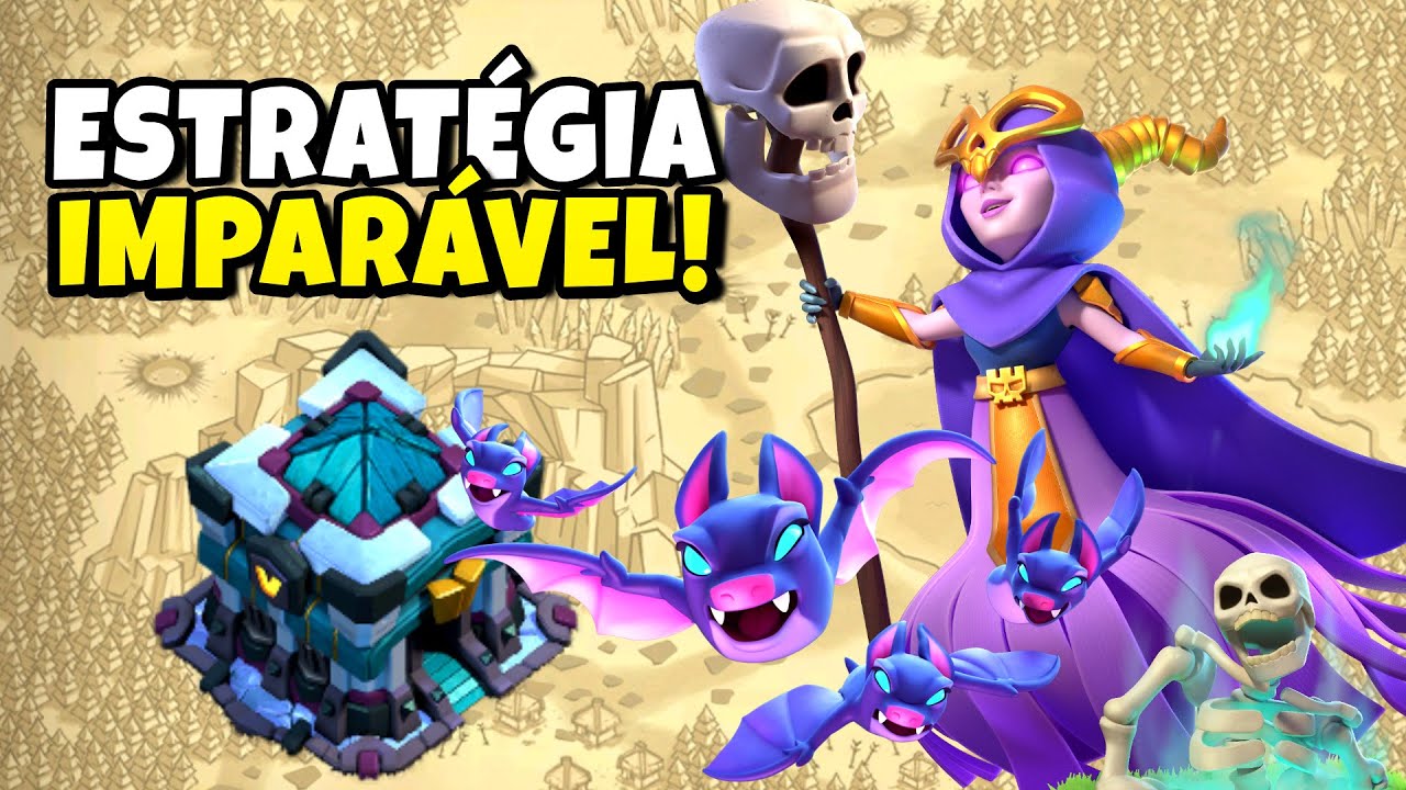 SUPER BRUXA + MORCEGO FICA FÁCIL DAR PT EM CV13 | CLASH OF CLANS