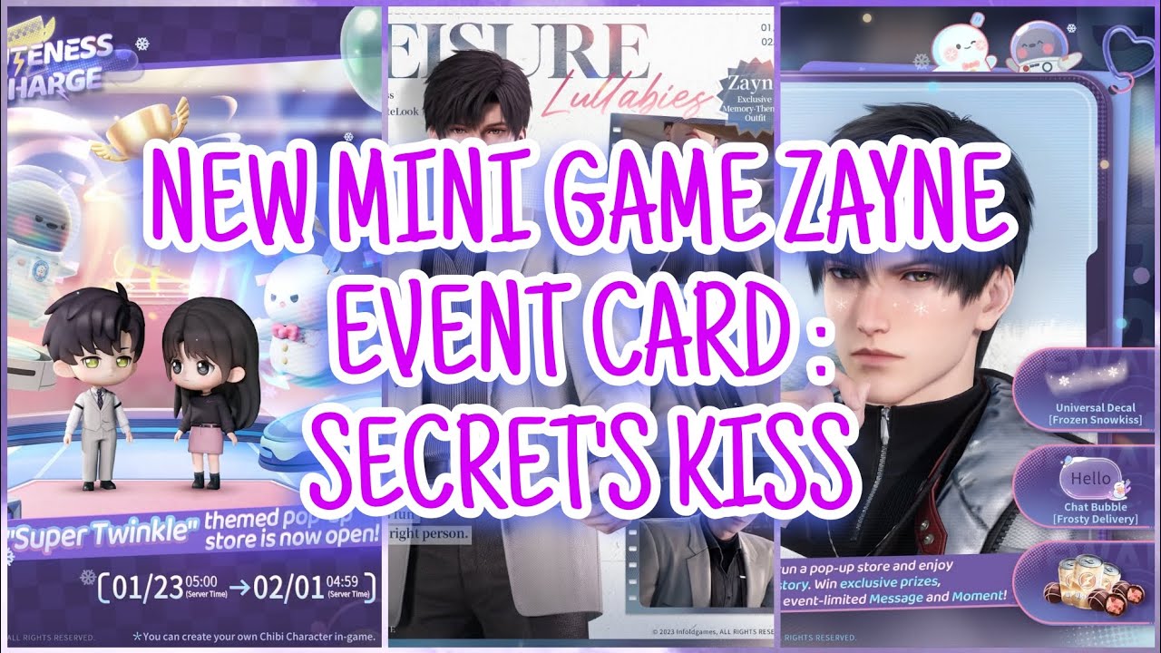 NEW MINI GAME ZAYNE EVENT CARD: SECRET'S KISS ~ LOVE AND DEEPSPACE 