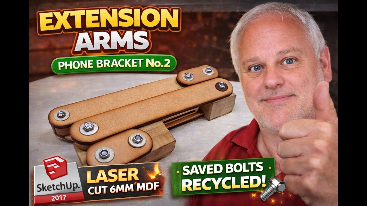 DIY Extension Arms for Phone Bracket | Laser Cut & Recycled Bolts