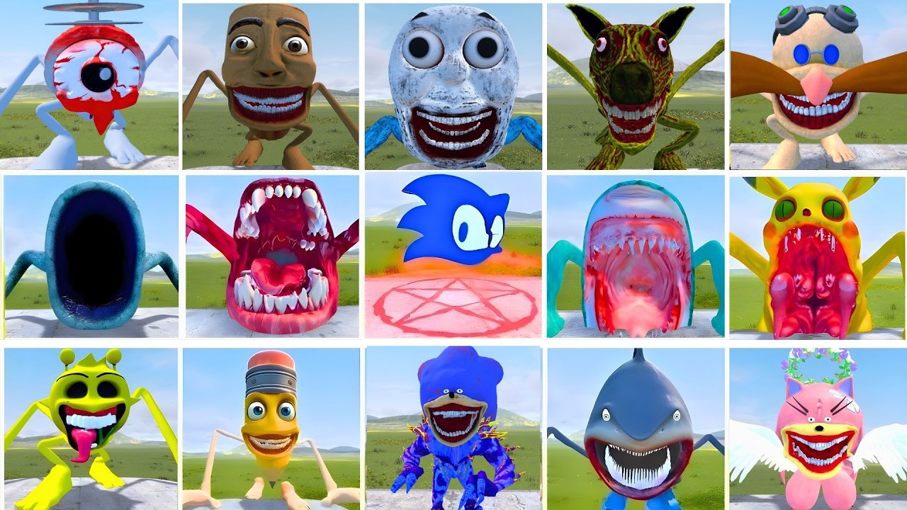 I PLAYED DEATHMATCH GAME WITH ALL SHIN SONIC TAPES FAMILY VS SEA EATER BOSS FAMILY in Garry's Mod!