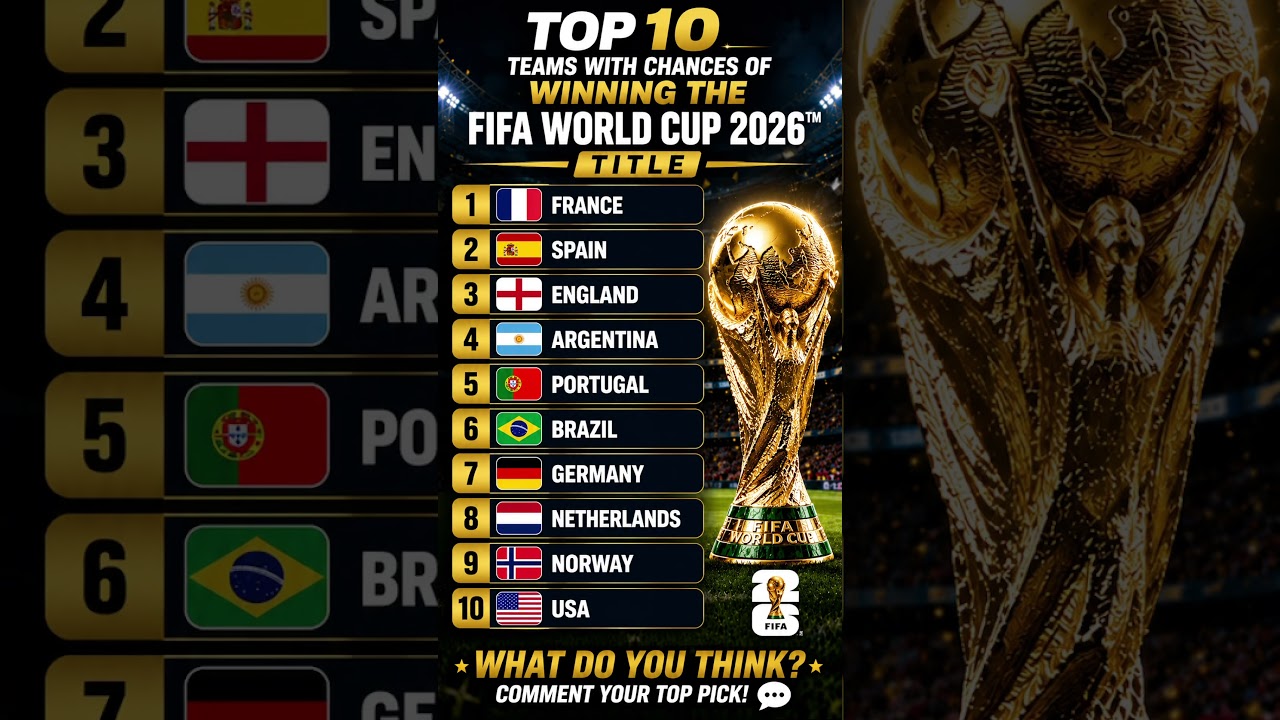 Most Likely to Win FIFA World Cup 2026&trade; | Who&rsquo;s Your Pick?