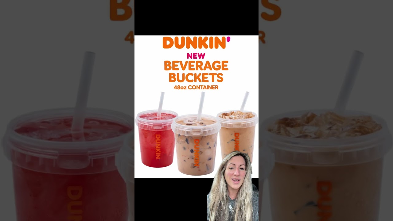 Огромные ведра с кофе в Dunkin