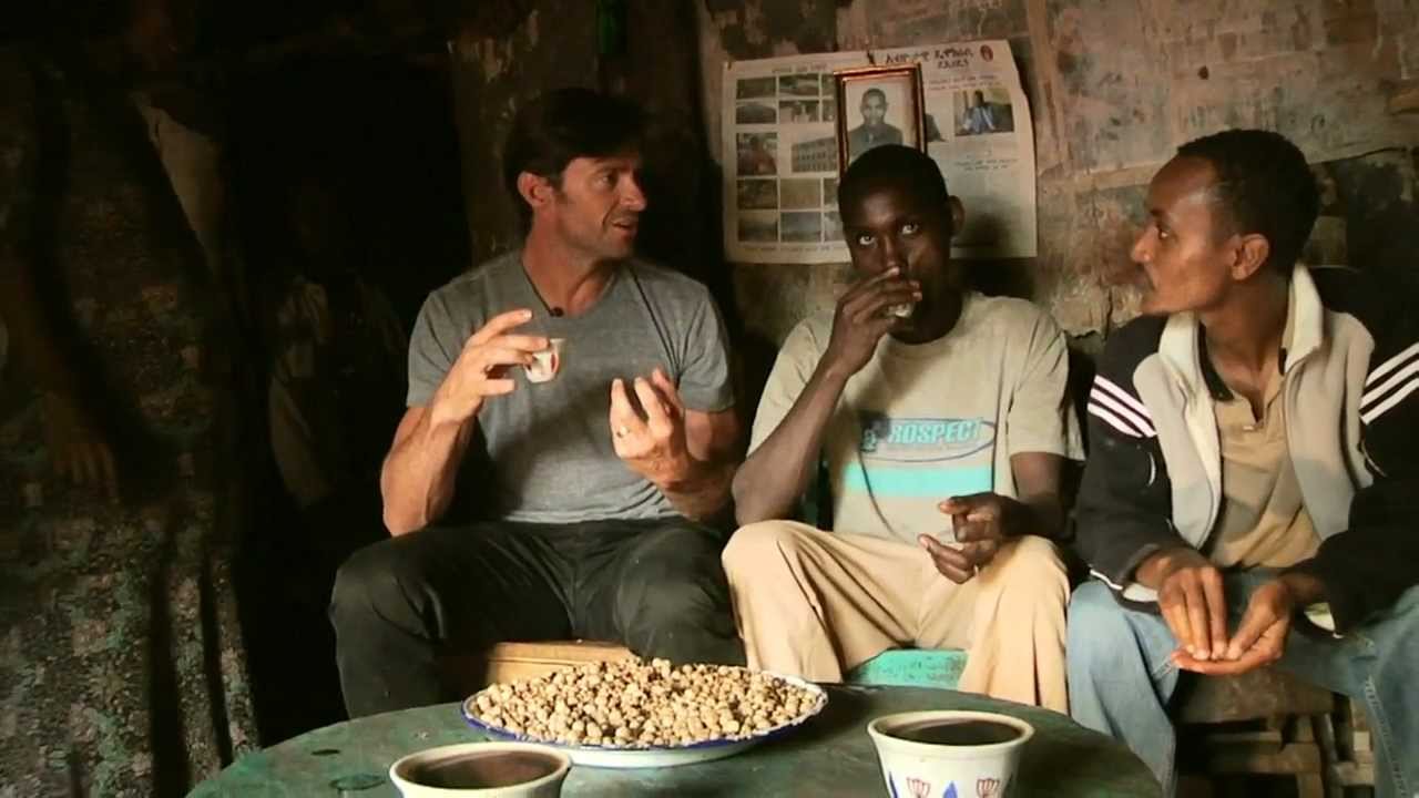 Hugh Jackman finds inspiration with Ethiopian coffee farmers. Launches charity brand, Laughing Man